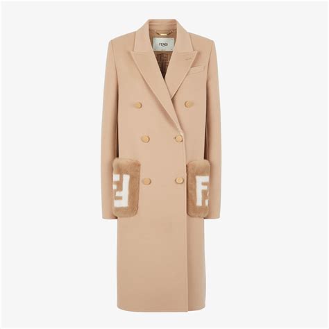 fendi beige wool coat|fendi overcoat sale.